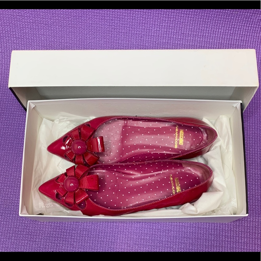 Moschino Cheap and Chic patent leather flats. Worn
